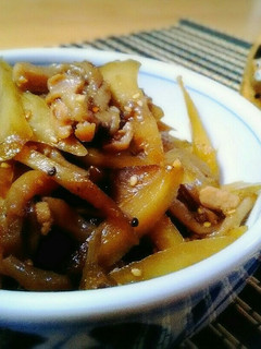 ゴボウと鶏胸肉の甘煮。-レシピのメイン写真