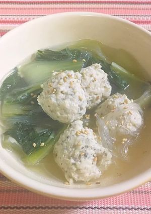 鶏胸肉のふわふわつくねスープ-レシピのメイン写真