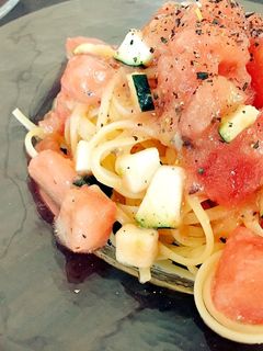 トマトとズッキーニの冷製パスタ-レシピのメイン写真