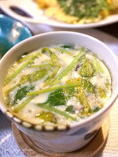 三つ葉だけで♡レンジde簡単茶碗蒸し-レシピのメイン写真
