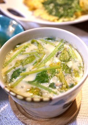 三つ葉だけで♡レンジde簡単茶碗蒸し-レシピのメイン写真