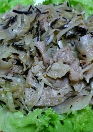 豚しゃぶと玉ねぎとひじきのポン酢和え-レシピのメイン写真