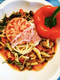 野菜ジュースで簡単ベジスープパスタ-レシピのメイン写真