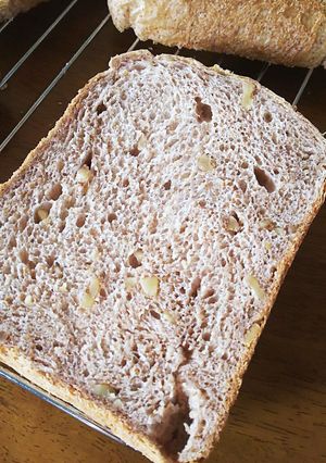 くるみ全粒粉の塩味しっかり食パン♪-レシピのメイン写真