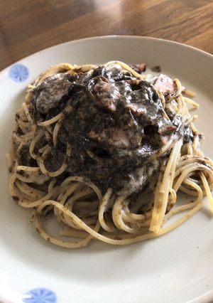 海苔の佃煮の豆乳クリームパスタ-レシピのメイン写真