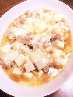 鶏肉と厚揚げの照り焼き煮onチーズ-レシピのメイン写真