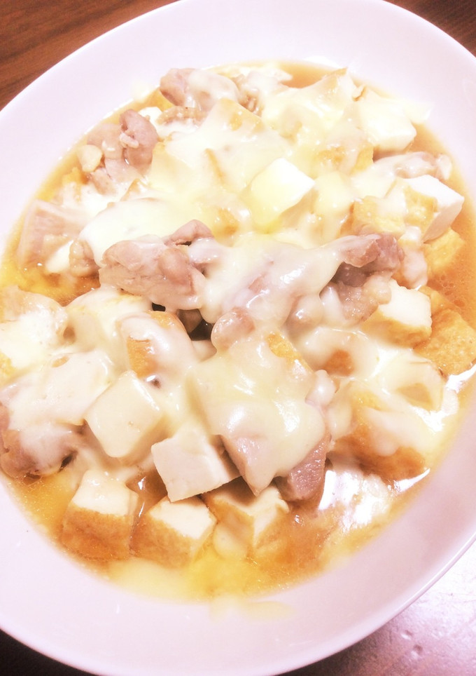 鶏肉と厚揚げの照り焼き煮onチーズ-レシピのメイン写真