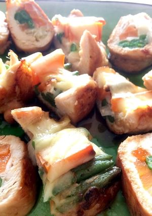 作り置き♡お惣菜♡弁当♡ささみの三色巻き-レシピのメイン写真