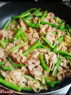 夏だ!!インゲンと豚肉のオイポン炒め♪-レシピのメイン写真