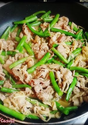 夏だ！！インゲンと豚肉のオイポン炒め♪-レシピのメイン写真