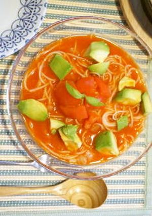 野菜ジュース冷製パスタ-レシピのメイン写真