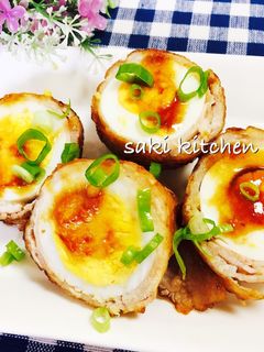 ♡しょうが焼き風肉巻たまご♡-レシピのメイン写真