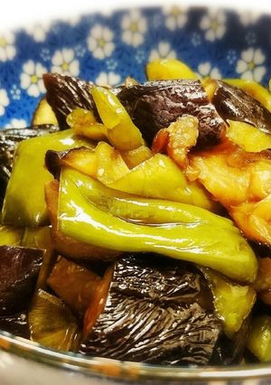 油不使用！ナスとピーマンの煮物！-レシピのメイン写真