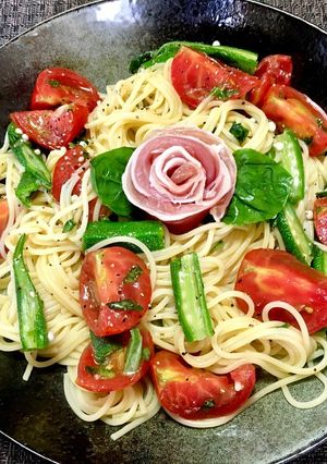 フルーツトマトの冷製パスタ-レシピのメイン写真