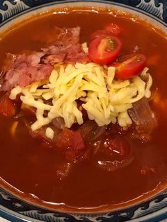 トマトしょう油ラーメン?ほぼスープパスタ-レシピのメイン写真