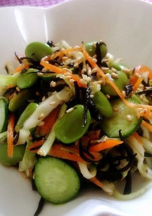 ひじきと枝豆のサラダ【柏市学校給食】-レシピのメイン写真