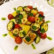 鮭と夏野菜のジェノベーゼ風♪