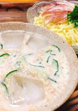 インスタントラーメンでごま豆乳冷汁つけ麺-レシピのメイン写真