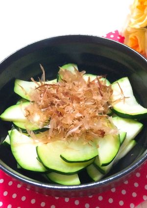 レンジで2分^0^ズッキーニの和風和え物-レシピのメイン写真