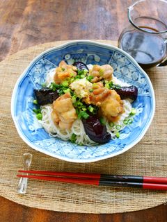 鶏肉と茄子の揚げだしそうめん-レシピのメイン写真