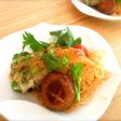 枝豆だんごの濃厚海老スープで焼きビーフン