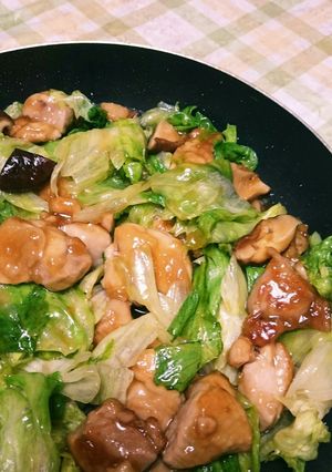 ご飯に合う!鶏もも肉とレタスの甘辛炒め☆-レシピのメイン写真