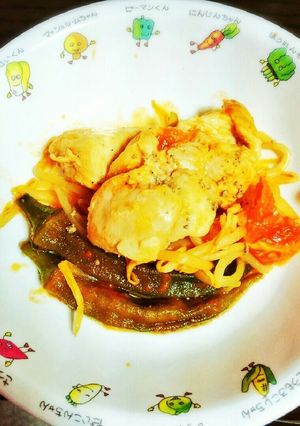 【糖質オフ】夏野菜と鶏肉のケチャップ煮込-レシピのメイン写真