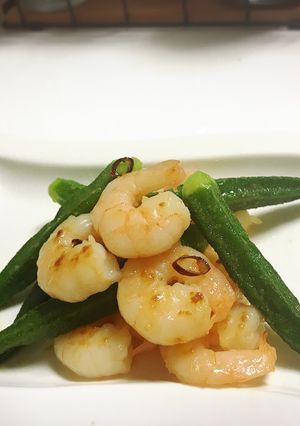 海老とオクラのソテー アヒージョ風味-レシピのメイン写真