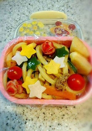 簡単 焼きうどんの七夕弁当-レシピのメイン写真