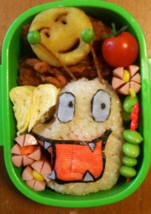 おしりかじり虫弁当(キャラ弁)-レシピのメイン写真