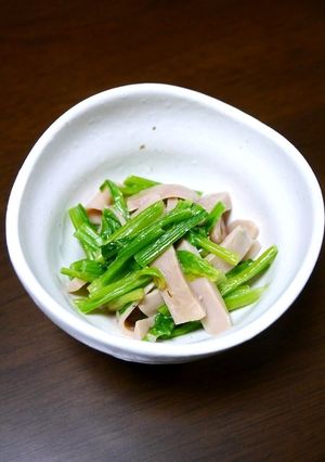 レンジで簡単！つくおきほうれん草と魚肉ソ-レシピのメイン写真