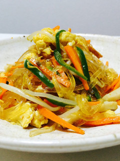 もっちもち!野菜たっぷりくずきり炒め-レシピのメイン写真