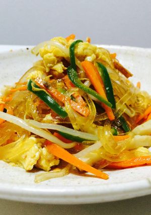 もっちもち！野菜たっぷりくずきり炒め-レシピのメイン写真