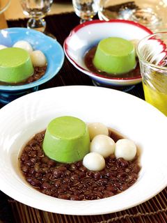 冷やしぜんざい抹茶プリン添え-レシピのメイン写真