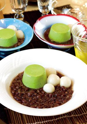 冷やしぜんざい抹茶プリン添え-レシピのメイン写真