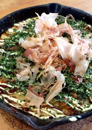 スキレット鍋であつあつふわふわお好み焼き-レシピのメイン写真
