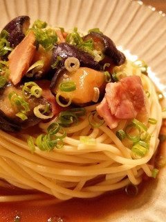 レンジで簡単!ピリ辛茄子の和風冷製パスタ-レシピのメイン写真
