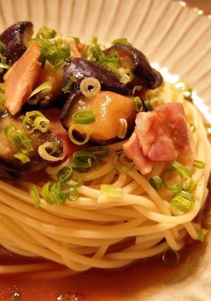 レンジで簡単！ピリ辛茄子の和風冷製パスタ-レシピのメイン写真