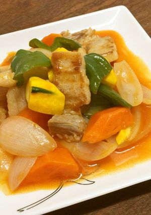 野菜ジュースでノンフライ夏野菜酢豚-レシピのメイン写真