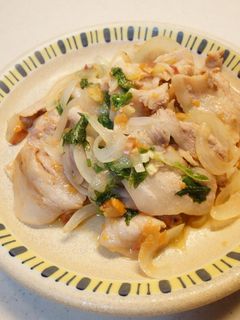豚バラ肉の薬味たっぷり、梅肉ソース炒め-レシピのメイン写真