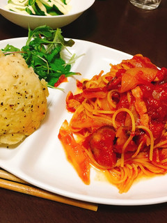 ナスとベーコンのトマトソースパスタ-レシピのメイン写真