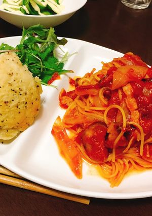 ナスとベーコンのトマトソースパスタ-レシピのメイン写真