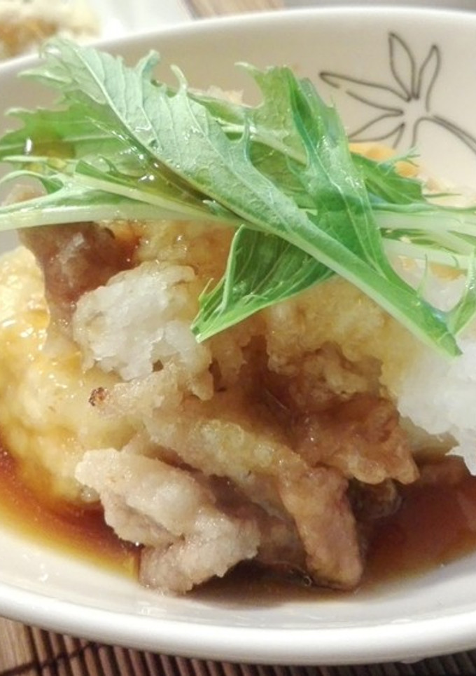 おろしたっぷり☆豆腐と豚肉の揚げ出し-レシピのメイン写真