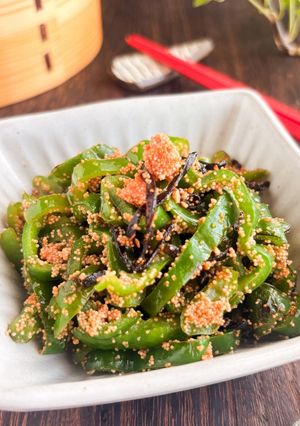 「味付け不要♡」ピーマンの明太塩昆布炒め-レシピのメイン写真