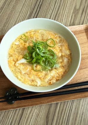 風邪の時に　ふわふわ卵の煮麺-レシピのメイン写真