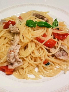 豚肉とトマトとフレッシュバジルのパスタ-レシピのメイン写真