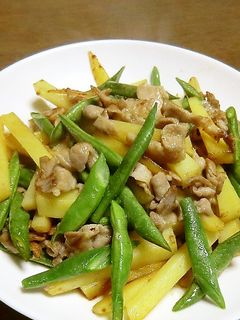 隠元とジャガイモと豚肉のマヨネーズ炒め-レシピのメイン写真