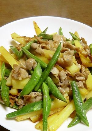 隠元とジャガイモと豚肉のマヨネーズ炒め-レシピのメイン写真
