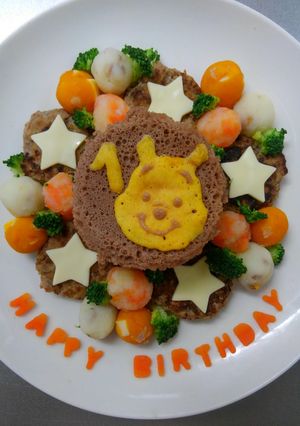プーさんで1歳誕生日離乳食♪-レシピのメイン写真