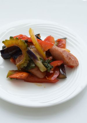 ゴーヤ夏野菜のソース炒め-レシピのメイン写真